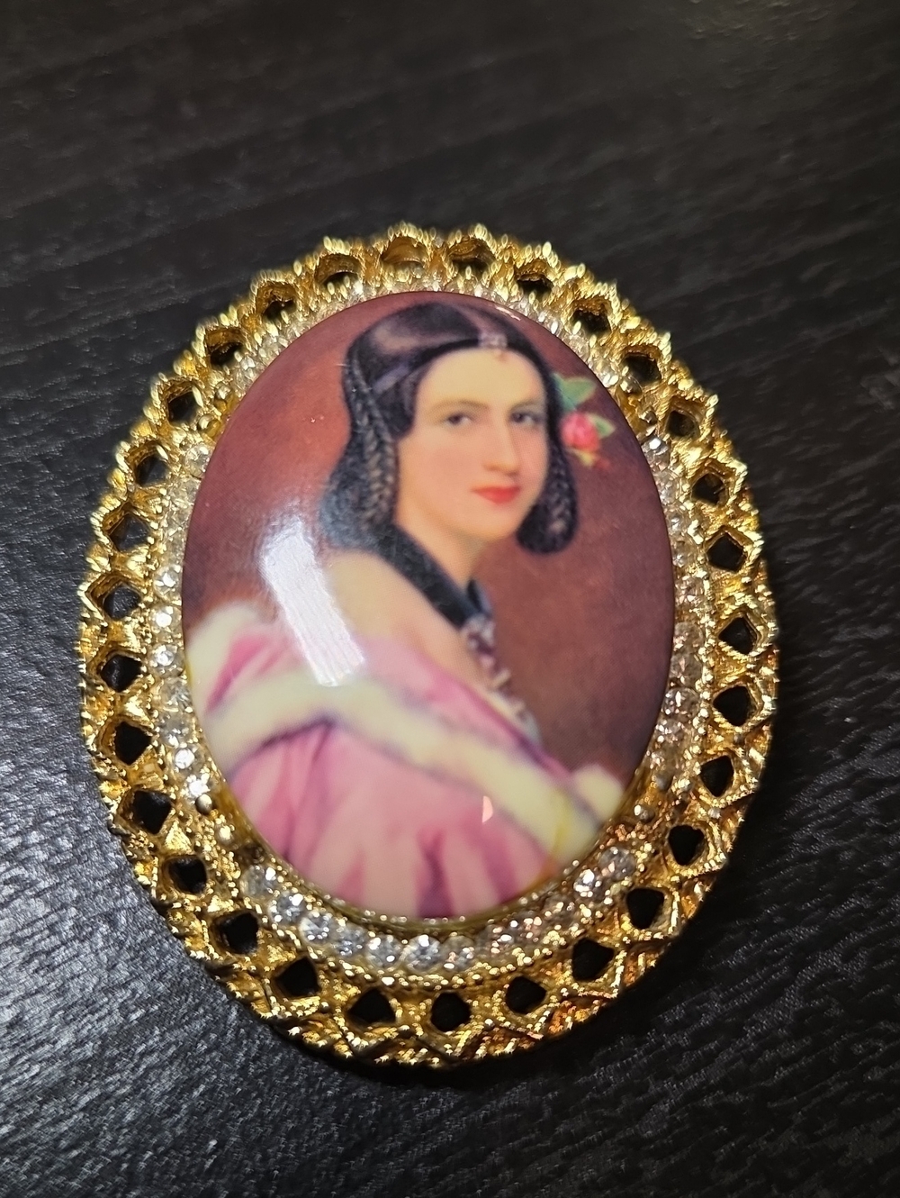 Girl Portrait Brooch and Pendant signed Celebrity NYC
